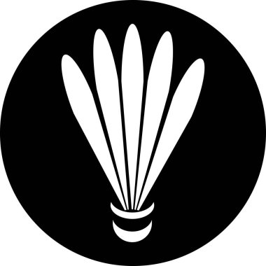 Mekik horozu badminton ikon vektör illüstrasyon logo tasarımı