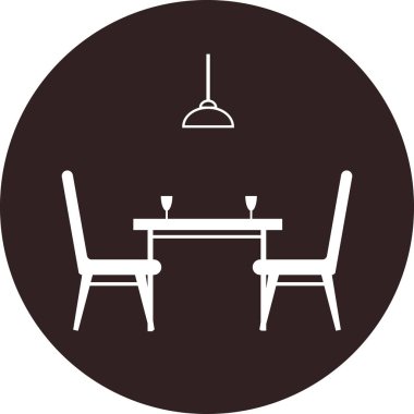 Yemek masası simge vektör çizim sembolü tasarımı