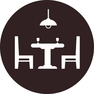 Yemek masası simge vektör çizim sembolü tasarımı