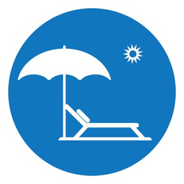 Plaj sandalyesi simgesi vektör illüstrasyon logosu tasarımı