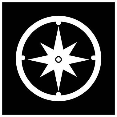 pusula simgesi vektörü basit tasarım çizimi