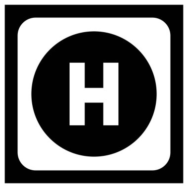 Helikopter pisti ikon vektör illüstrasyon sembolü tasarımı