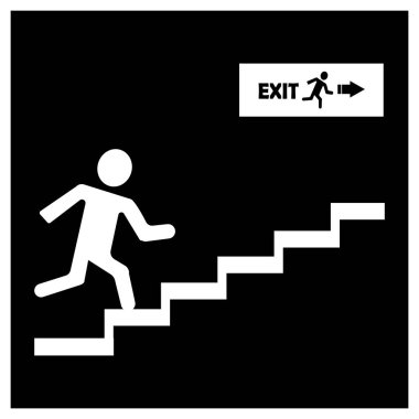 Acil tahliye güzergahı simge vektör tasarımı