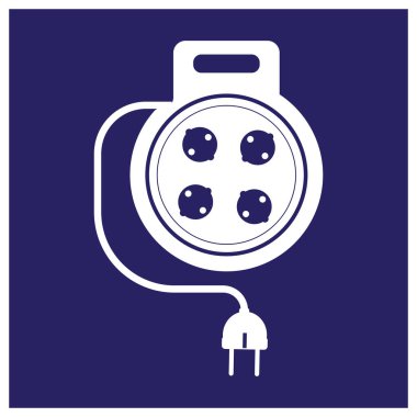 düz tasarım içinde uzatma kablosu basit vektör çizimi