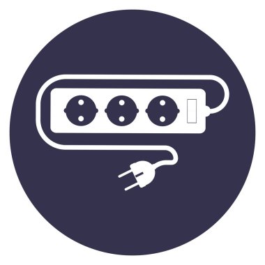 düz tasarım içinde uzatma kablosu basit vektör çizimi