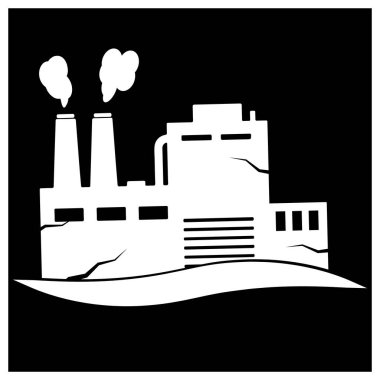 Deprem logo ikonu tasarım şablonunun vektör çizimi