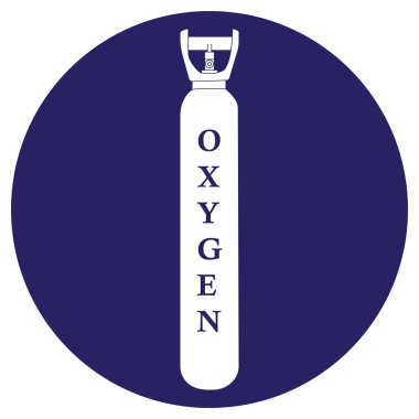 Oksijen silindiri ikon vektör çizim sembolü tasarımı