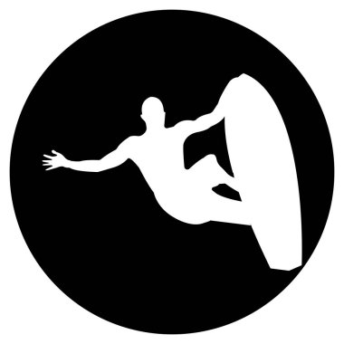 Sörf ikonu vektör illüstrasyon sembolü tasarımı