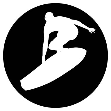 Sörf ikonu vektör illüstrasyon sembolü tasarımı