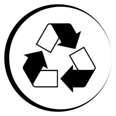 Geri dönüşüm simgesi vektör illüstrasyonu basit tasarım