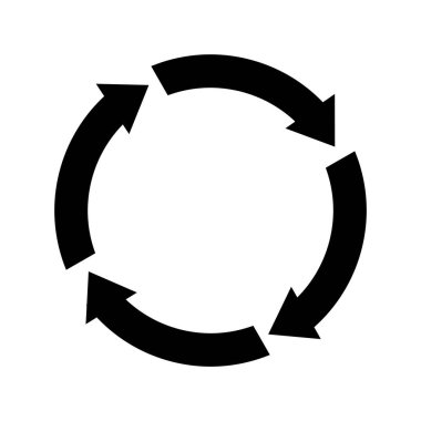 Geri dönüşüm simgesi vektör illüstrasyonu basit tasarım
