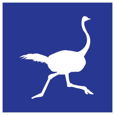 Devekuşu simgesi vektör illüstrasyonu basit tasarım