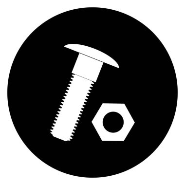 cıvata ve ceviz simgesi mühendislik ve inşaat için basit tasarım