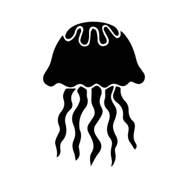 denizanası vektör simgesi basit tasarım.