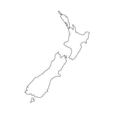 Yeni Zelanda haritası ikon vektör illüstrasyon sembolü tasarımı