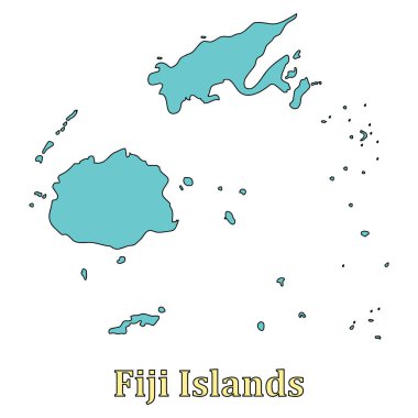 Fiji Adası vektör çizimi haritası
