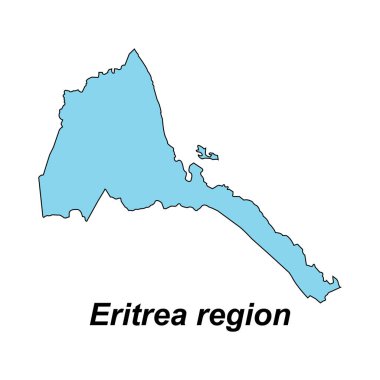 Eritre bölgesi haritası vektör illüstrasyon sembolü tasarımı