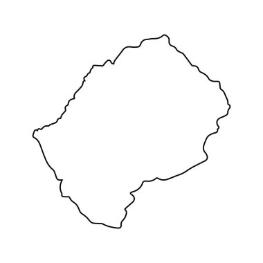 Lesotho bölgesi vektör çizimi haritası