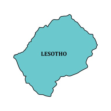 Lesotho bölgesi vektör çizimi haritası