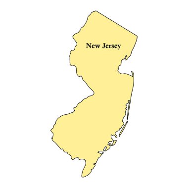 New Jersey harita vektör çizimi tasarımı