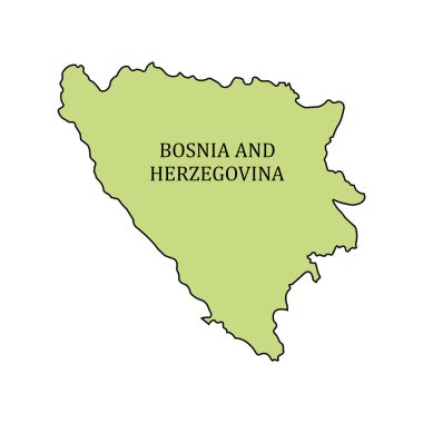 Bosna ve Herzegovina bölgesi vektör çizimi haritası
