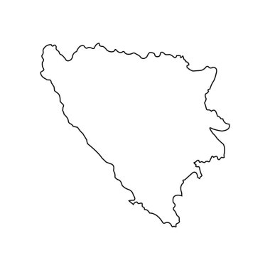 Bosna ve Herzegovina bölgesi vektör çizimi haritası