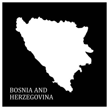 Bosna ve Herzegovina bölgesi vektör çizimi haritası
