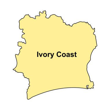 Fildişi Sahil Bölgesi harita vektör çizimi tasarımı