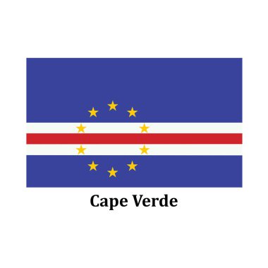 Cape Verdean bayrak ikonu vektör illüstrasyon tasarımı