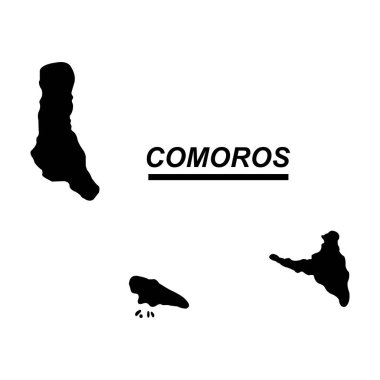 Komoros haritası ikon vektör illüstrasyon sembolü tasarımı