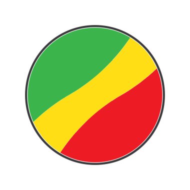 Kongo Cumhuriyeti bayrak ikonu vektör illüstrasyon tasarımı