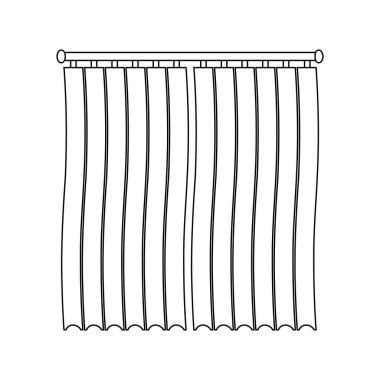 perde illüstrasyon simgesi element tasarımı