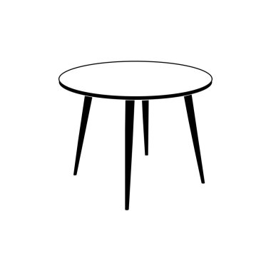 minimalist yuvarlak masa ikonu vektör illüstrasyon sembolü tasarımı
