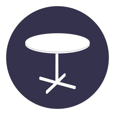 minimalist yuvarlak masa ikonu vektör illüstrasyon sembolü tasarımı