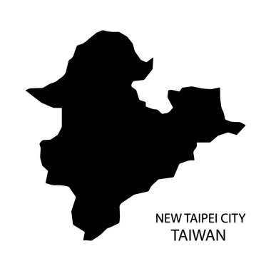 Taipey şehrinin haritası, Tayvan vektör illüstrasyon sembolü tasarımı