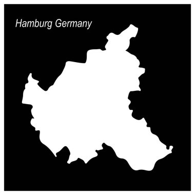 Hamburg Almanya harita simgesi vektör illüstrasyon tasarımı
