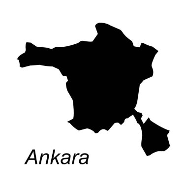 Ankara şehir haritası ve Türkiye vektör illüstrasyon sembolü tasarımı
