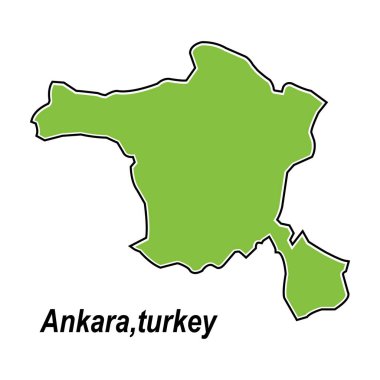 Ankara şehir haritası ve Türkiye vektör illüstrasyon sembolü tasarımı