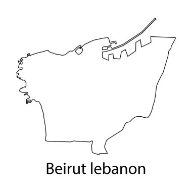 Lübnan vektör illüstrasyon sembolü tasarımının Beyrut başkenti haritası