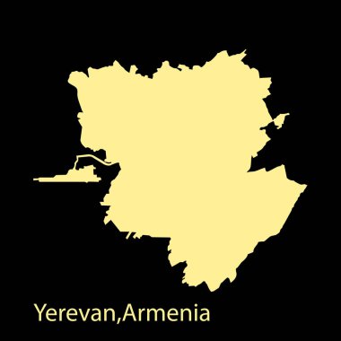 Erivan Ermenistan şehir haritası vektör illüstrasyonu siymbol tasarımı