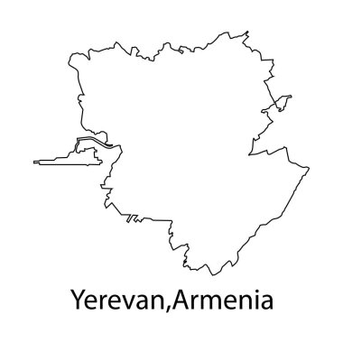 Erivan Ermenistan şehir haritası vektör illüstrasyonu siymbol tasarımı