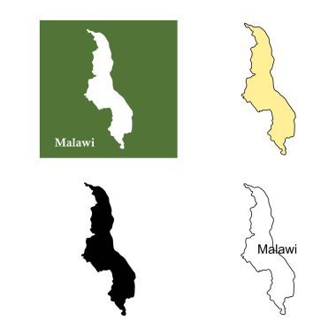 Malawi bölgesi ikon vektör illüstrasyon tasarımı haritası
