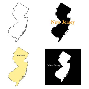 New Jersey harita vektör çizimi tasarımı