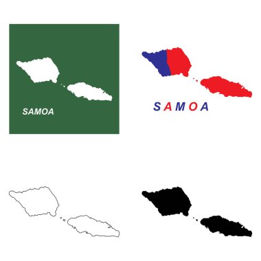 Samoa bölgesi vektör çizim sembolü tasarımı haritası
