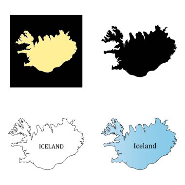 İzlanda bölge haritası vektör illüstrasyon tasarımı