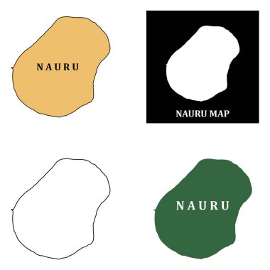 Nauru bölgesi haritası çizim sembolü tasarımı