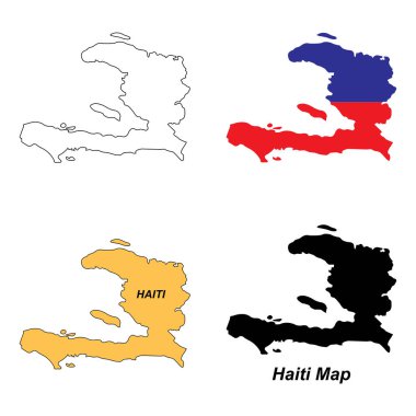Haiti vektör illüstrasyon sembolünün haritası