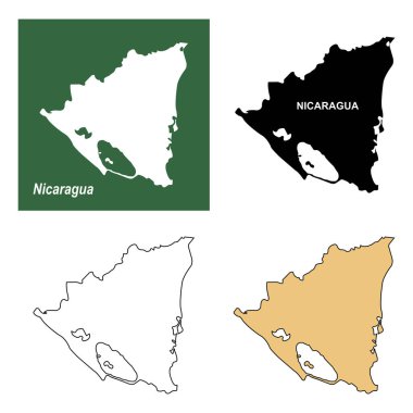 Nikaragua ikon vektör illüstrasyon tasarımı haritası