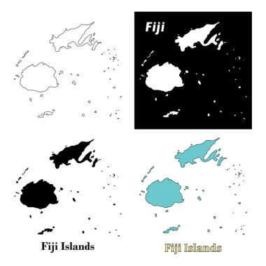 Fiji Adası vektör çizimi haritası