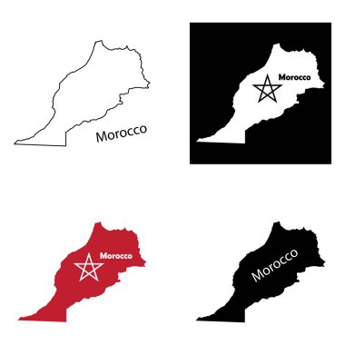 Fas haritası simge vektörü çizimi